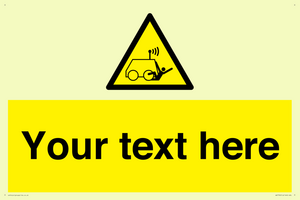 Custom warning run over by operator controlled machine